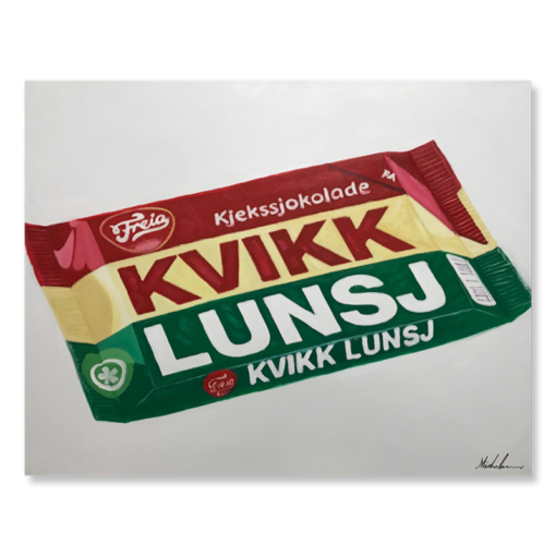 Maalaus klassikon kanssa Kvikk lunsj