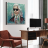 Maalaus legendaarisen Karl Lagerfeldin kanssa