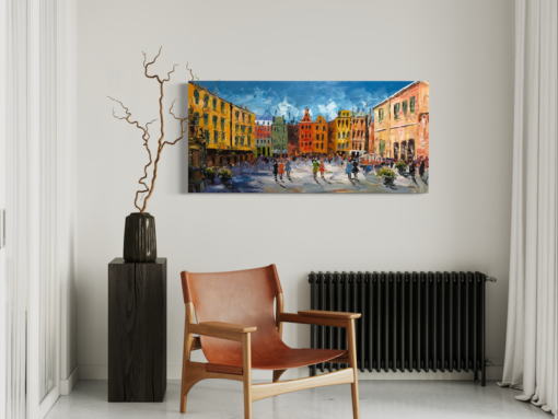 Maalaus Tukholman vanhasta kaupungista