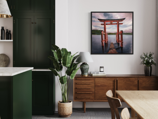 Maalaus japanilaisella aiheella