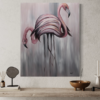 Maalaus flamingoilla