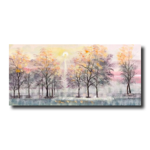 A painting with trees
