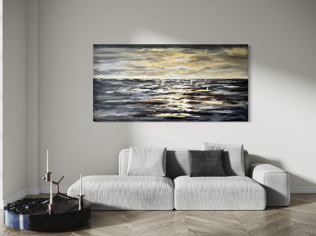 En målning över havet
