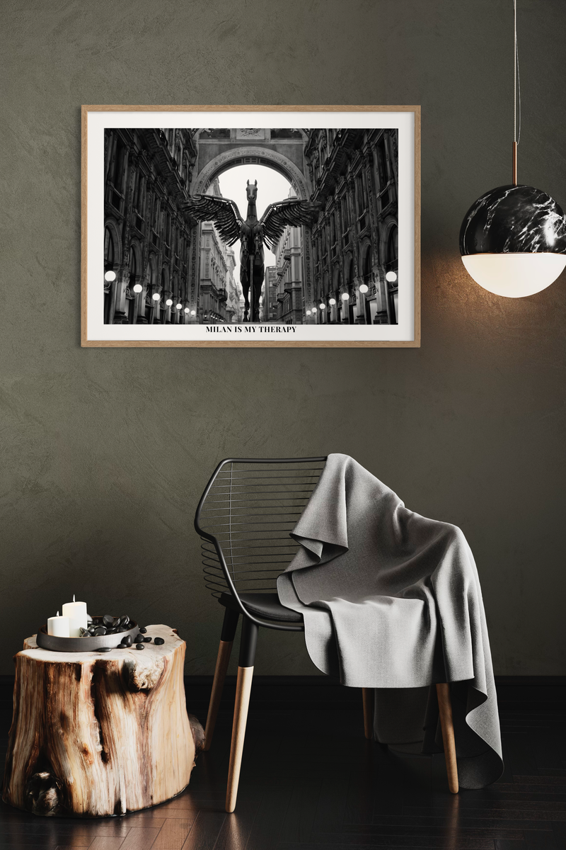 En poster med hästen i Milano