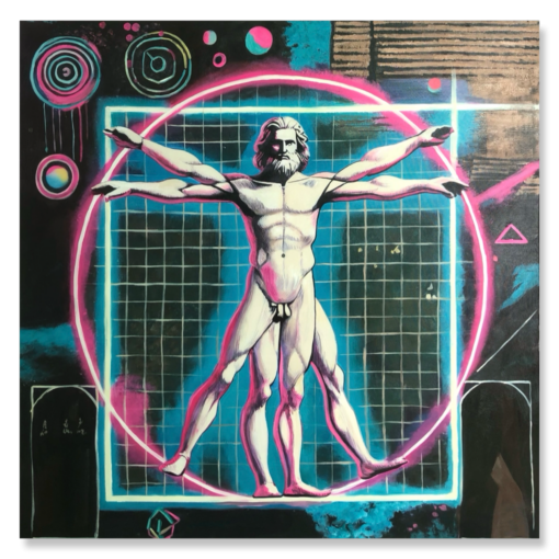 En målning av Il Scimmia, Vitruvian Redux