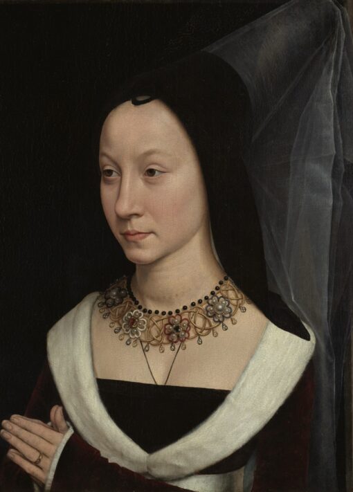 2. Hans Memling – Maria Portinari, kangasprintti kiilapuihin pingotettuna