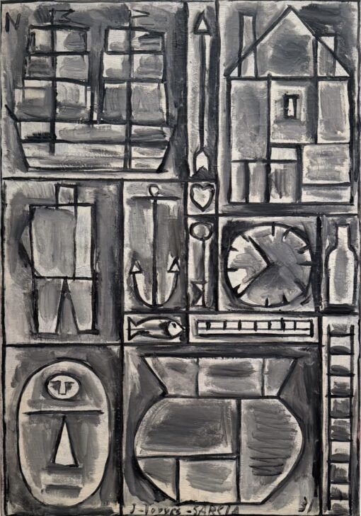 Joaquín Torres-García – Composition (1931), kangasprintti kiilapuilta