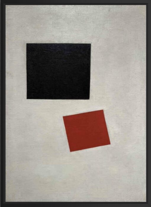 Kazimir Malevitš – Black Square and Red Square (1915), kangasprintti mustassa kelluvakehyksessä
