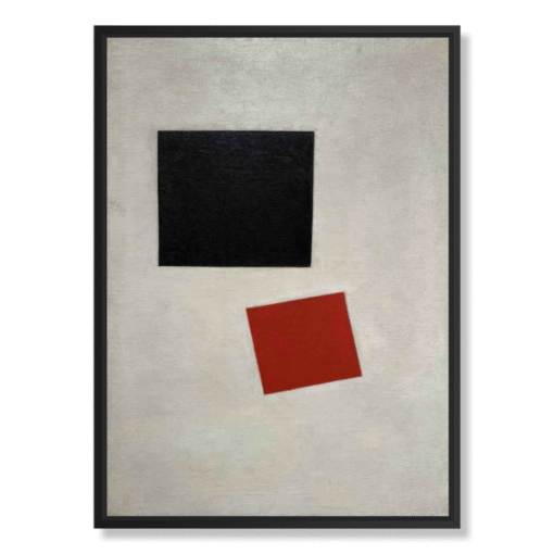 Kazimir Malevitš – Black Square and Red Square (1915), kangasprintti mustassa kelluvakehyksessä