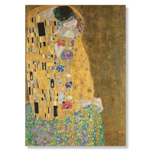 Gustav Klimt – Suudelma, 50×70 cm, canvas kiilakehyksellä (Ajattomat Mestarteokset – intohimo)