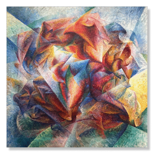 Umberto Boccioni – Dynamism of a Soccer Player (1913), kangasprintti kiilapuilta